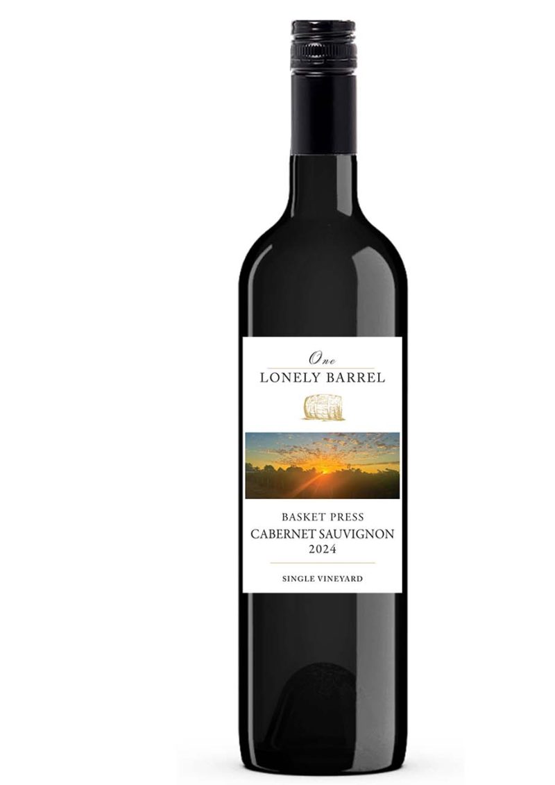 One Lonely Barrel 2024 Basket Press Cabernet Sauvignon -  Click on the wine bottle to view Club Member prices & how to access them!